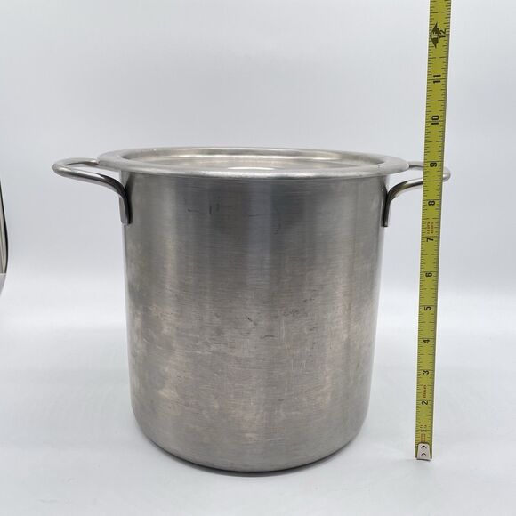 Vintage Vollrath Stainless Steel Stock Pot 8 Qt 9”x9” w/ Lid NSF USA - Picture 11 of 11